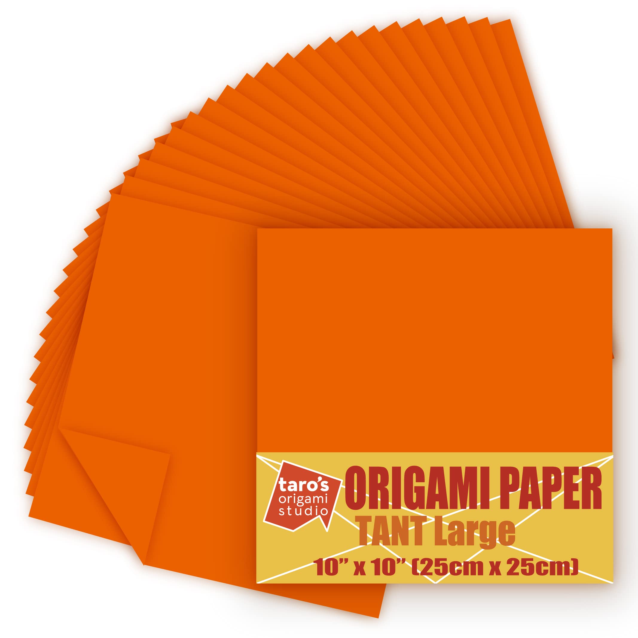 Photo 1 of [Taro's Origami Studio] TANT Large 10 Inch (25 cm) Double Sided Single Color (Pumpkin) 20 Sheets (All Same Color) for Origami Artist From Beginner to Expert (Made in Japan)