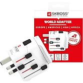 SKROSS | 1.103180 | Universal Travel adapters | to and from 250 Countries - Voltage and Power: 100V &ndash; 630W / 250V &ndash; 1575W - Protection Against Electric Shock