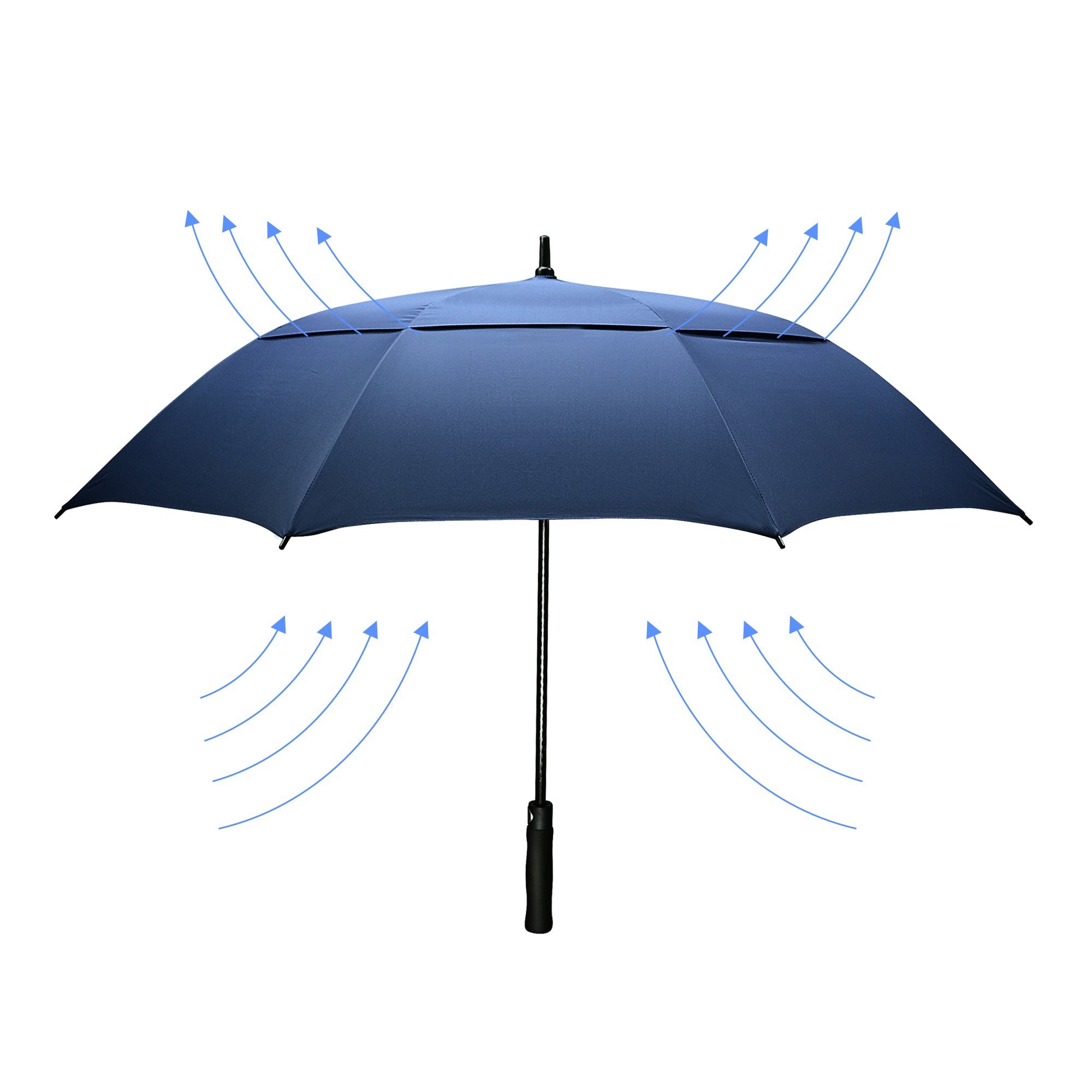 DMKAKA Golf Umbrellas 61 Inch Automatic Open Extra Large Dual Canopy Windproof And Rainproof Golf Umbrella (Blue)