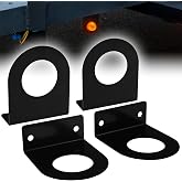TRUE MODS 4pc 2" Round Marker Light Mounting Bracket L-Shaped Steel | L-Shaped 3mm Powder Coated Steel, Ultra Sturdy, Versatile Mounting, For Truck Trailer RV Marker Tail Lights