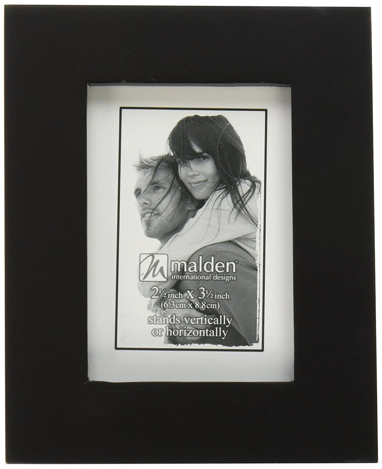 Malden 5x7 Picture Frame, Wide Real Wood Molding, Real Glass, Black