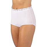 Dixie Belle Womens Cotton Modern Brief Panty with Lace Waistband 3 Pack