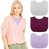 ShinyMatch 3 Pieces Fake Collars for Women Modesty Panels Crew Collar Neckline Cleavage Cover for Women Under Blouses Favors