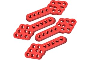 AMOGOT 4Pcs Metal CNC RC Car Shock Absorber Mount Adjust Height Angle Stand for Axial SCX10 90046 D90 D110 SCX10III RC Crawler (Red)
