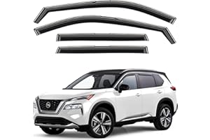 GrandWheel Co Smoke Tinted in-Channel Side Window Vent Visor Deflectors Rain Guards Compatible with Rogue 2021-2023 - 4pcs. GW0367