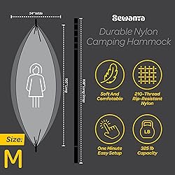 Durable Hammock 400 lb Capacity, Nylon Camping