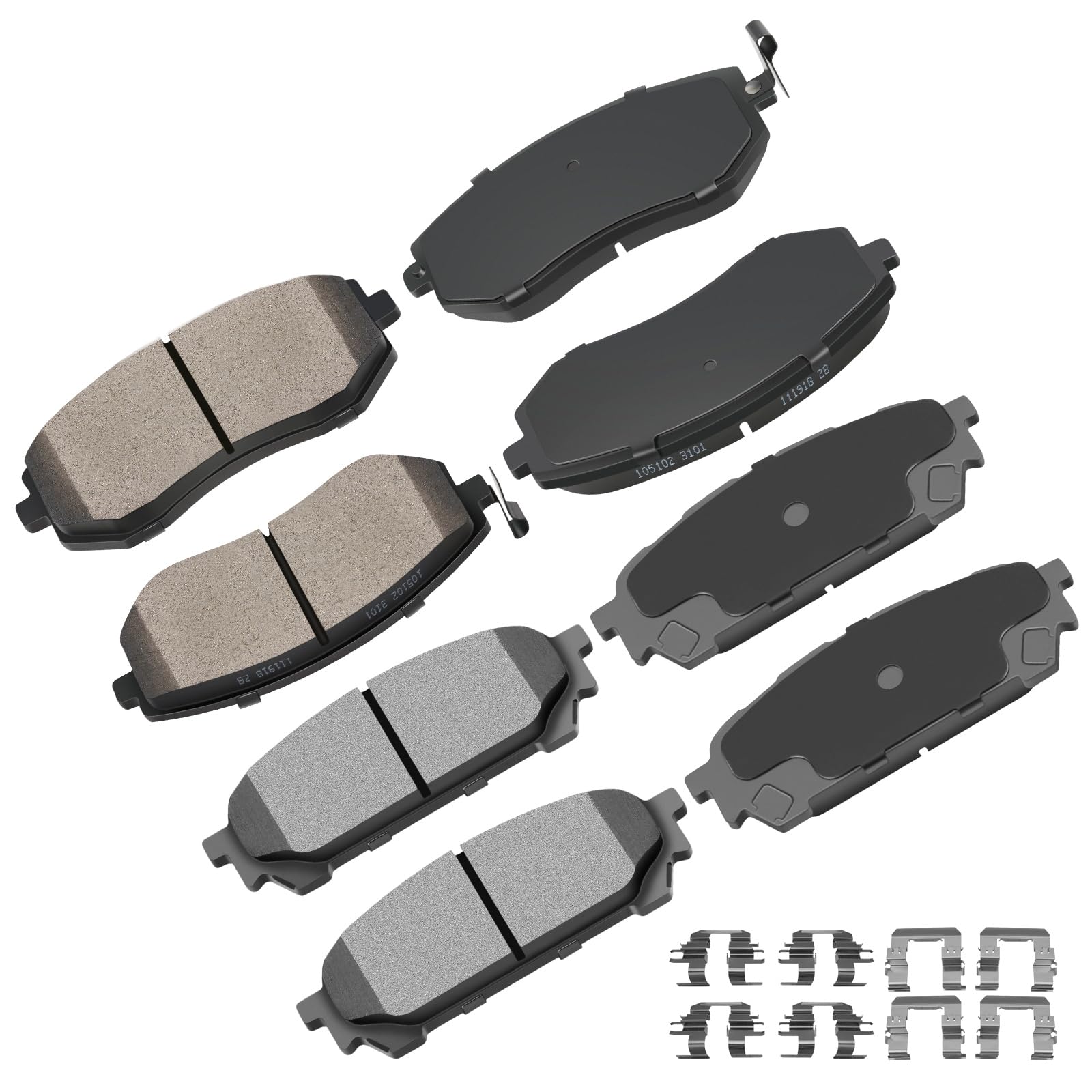 cciyu D929 D1004 Front & Rear Disc Brake Pads Kit