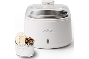 JoyMech Compact Yogurt Maker - Greek Yogurt Maker Machine with Constant Temperature Control, 1 Quart Stainless Steel Containe