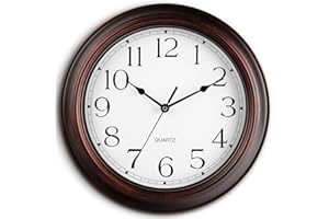 KECYET 14 Inch Wall Clocks Battery Operated Silent Non-Ticking Wall Clock Vintage Retro Rustic Style Decorative for Living Room Kitchen Farmhouse (Bronze)