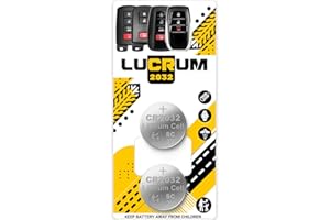 LUCRUM Key Fob Battery Replacement for Toyota, 2PCs CR2032 Batteries for Car Remote Key for RAV4 Avalon Camry Corolla Highlander Prius Sequoia Tacoma 2005-2024 C2032