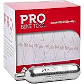 PRO BIKE TOOL CO2 Cartridges - Threaded CO2 Canisters for Bike Tires - Quick Inflation for Road, MTB, Cyclocross, Gravel, Hybrid Bikes - Portable, Durable, Essential for On-The-Go Repairs