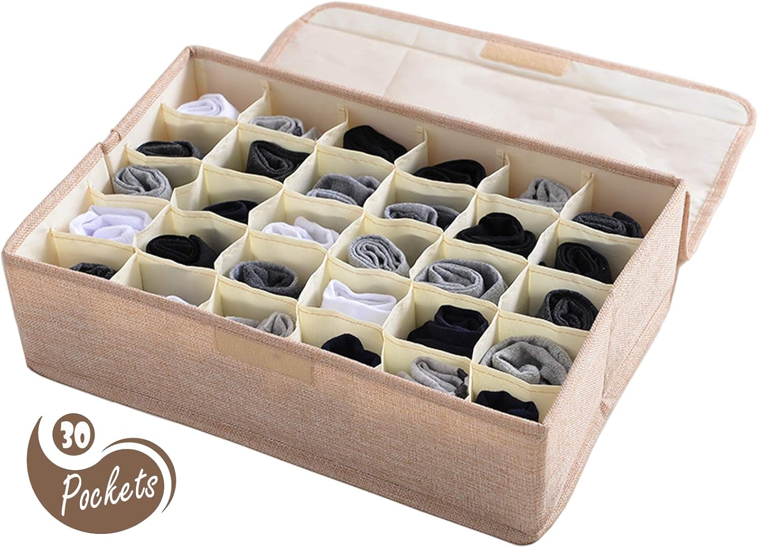 Underwear Socks Storage Organizer with Lids Foldable Closet