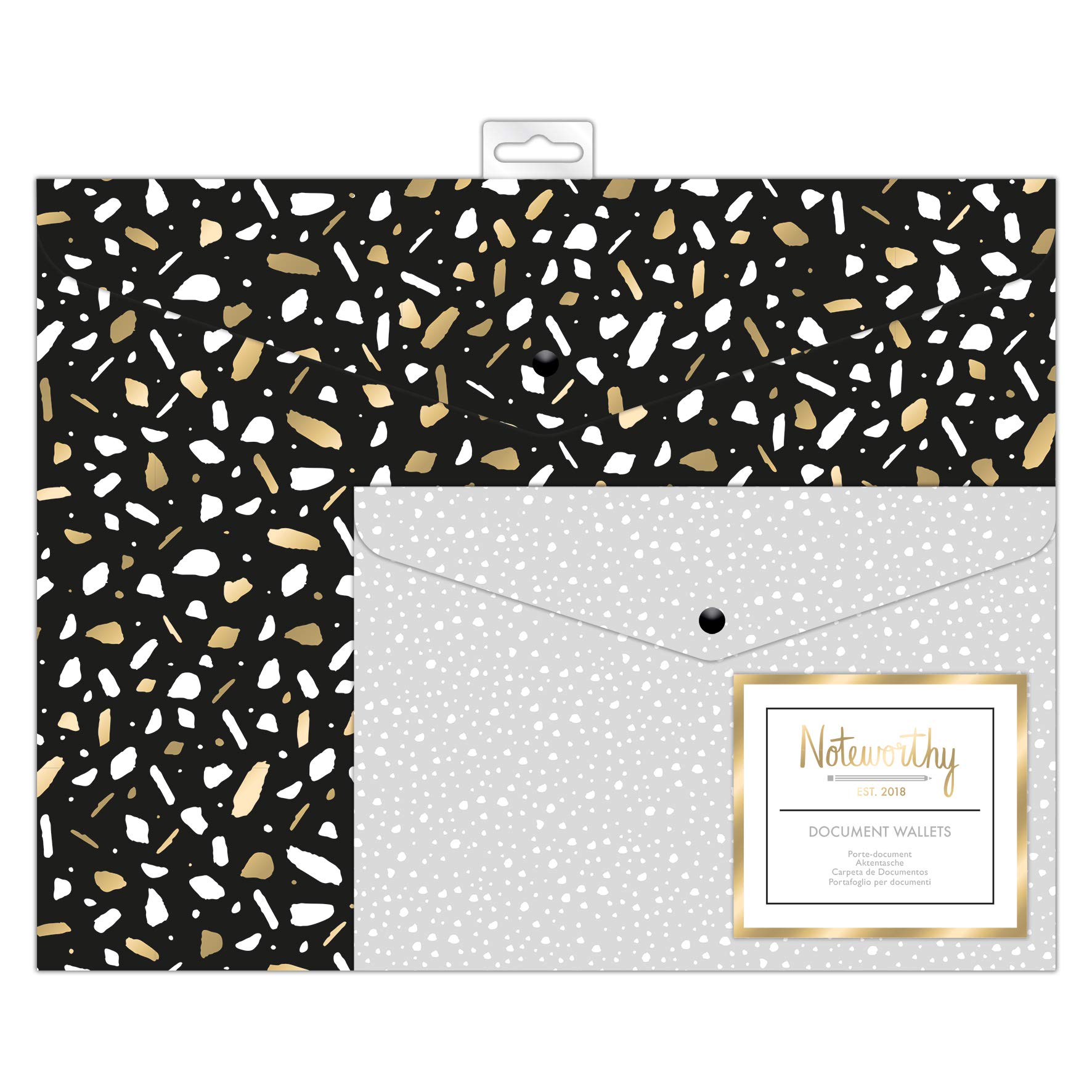 docrafts NOT 245109 Noteworthy Metallic Mono Document Wallets (Pack of 2)