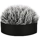 Frosted Tips Wig Novelty Hat with Hair for Men Spiked Hair Wig Funny Beanie Hats for Women