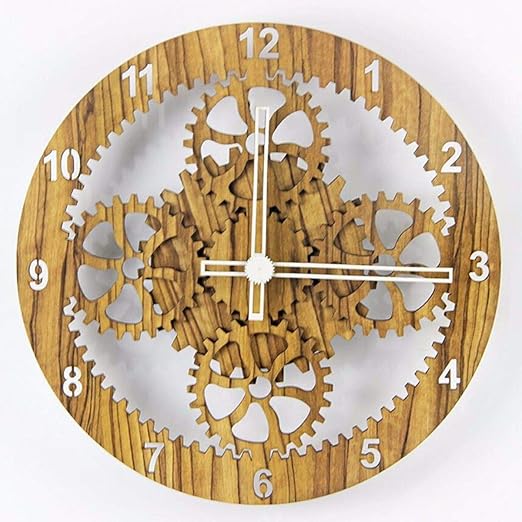 Ijiahomie Reloj De Pared Grande Engranaje Retro Murales