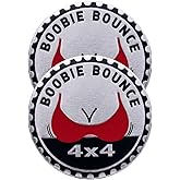 2 PCS Boobie Rated Car Emblem, 4 x 4 Metal Automotive Badge, 3D Round Metal Car Badges Emblems, Car Badge Decals Stickers Compatible with Jeep Wrangler Vehicles Trucks SUV RV (Boobie)
