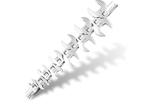 Mikniri 11-Piece Crows Foot Wrench Set, SAE Sizes from 3/8" to 1" Crowsfoot Wrenches Set Metric with Clip-on Organizer, Drive