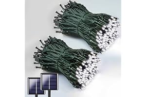 QINOL 2-Pack 400LED 72FT Solar String Lights Outdoor, Green Wire Solar Christmas , Waterproof 8 Modes Twinkle Lights for Xmas Tree Garden Decorations (Cool White)