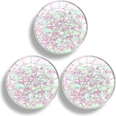 3 Pack Transparent Expandible Collapsible Mobile Phone Grip Stand Holder for Smartphone Tablet Cell Phone Accessory - Clear Crystal Pink Glitter