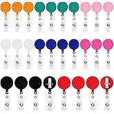 PerKoop 28 Pcs Badge Reel Retractable Nurse Bulk 360° Swivel Colorful Alligator Clips 25 Inch Badge Holder ID Clip for DIY Nurse Week Gift Doctor Student Teacher Office Card(Fresh Color)