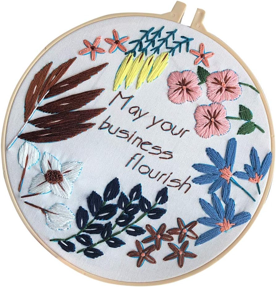 Hotaluyt Flower Embroidery Kit DIY Manual Beginner 3D Cloth Flower Cross Stitch Living Room Handy Sewing Set