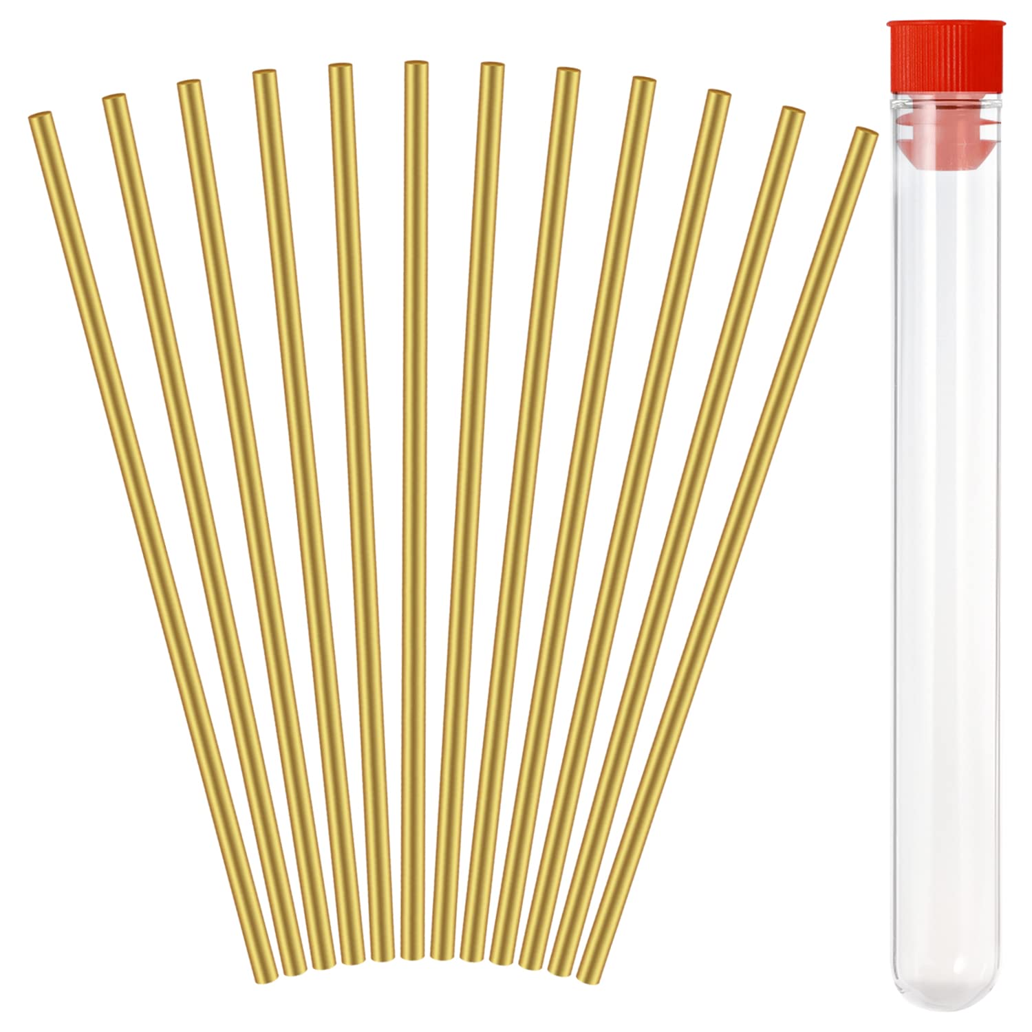 Her Kindness 3mm Brass Rod - 12 Pcs, 3.9" x 0.12" (L*D), Gold, Commercial Grade, Perfect for DIY & Model Engineering