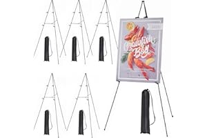 MEEDEN 6 Pcs Easel Stand for Painting and Display: 63" Art Metal Easel Sign Stand with Bag - Portable Foldable Instant Tripod