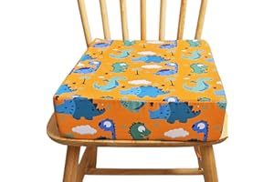 Booster Seat for Eating, Washable Toddler Booster Seat Cushion for Kitchen Chair Dining Table with Safety Buckle Portable wit