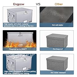 ENGPOW Fireproof Box with Lock, File Box Storage