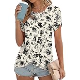 Addtoo Womens 2026 Summer Tops Casual Twist Front Blouses Short Sleeve Tshirts Fitting Tunic S-3XL