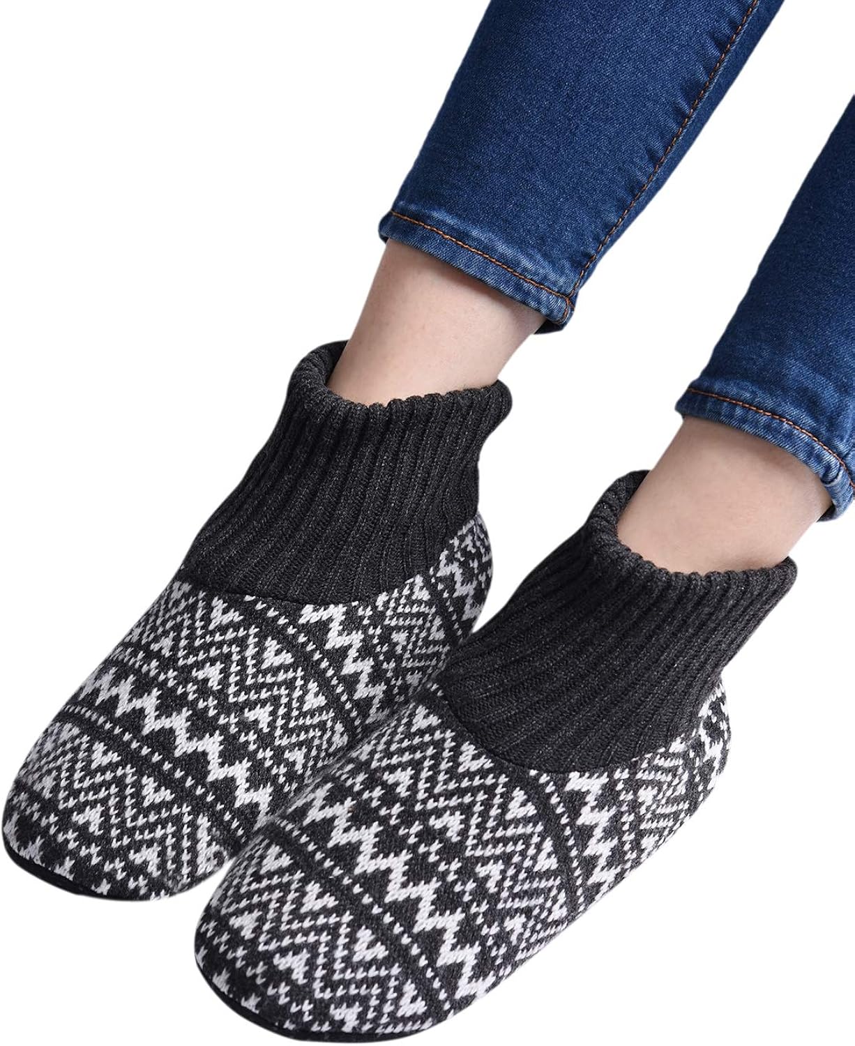 Panda Bros Fluffy Slipper Socks with Non Slip Women House Lined Socks Boat Super Cozy Hospital Slippers: Clothing