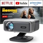 AuKing 70W Dolby 4K Outdoor Projector with wifi Auto Focus | Smart Projector with WiFi and Bluetooth. Officially-Licensed APP. HDR10+ 4K color. For home theater, outdoor movie nights.
