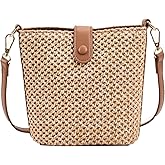 Straw Crossbody Bags Women Summer Woven Bucket Handbag Resort Trendy Shoulder Tote 2025 Beach Purse