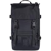 Topo Designs Rover Pack Mini (Black/Black) | Small Sized Compact Backpack for EDC, Day Trips, Hikes, Drawstring Cinch Closure, 10L Size, Laptop Sleeve fits to 13&rdquo;