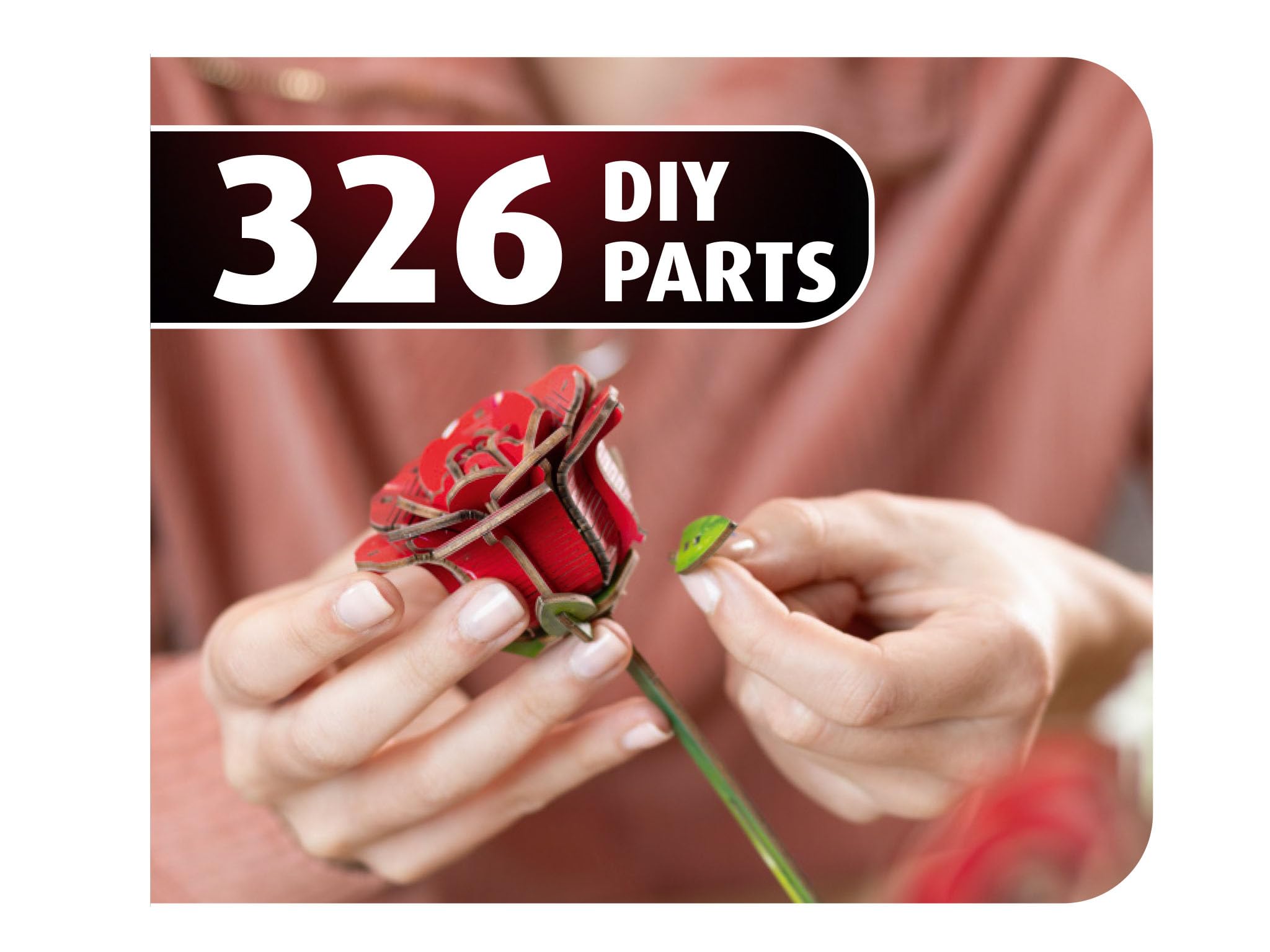 Revell Dream of Roses Ewiger Rosenstrauß aus Holz, Blumen aus Holz zum Zusammenbauen mit Vase und Duftring, DIY Blumen Deko, Romantische Geschenkidee 4