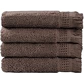 SOFE H&L | NADIAS Luxury Bath Towels Set of 4 Wash Cloths Coffee (13” x 13”) | Light, Premium, Soft, Durable, Absorbent | Turkish Washcloths for Face Cloths