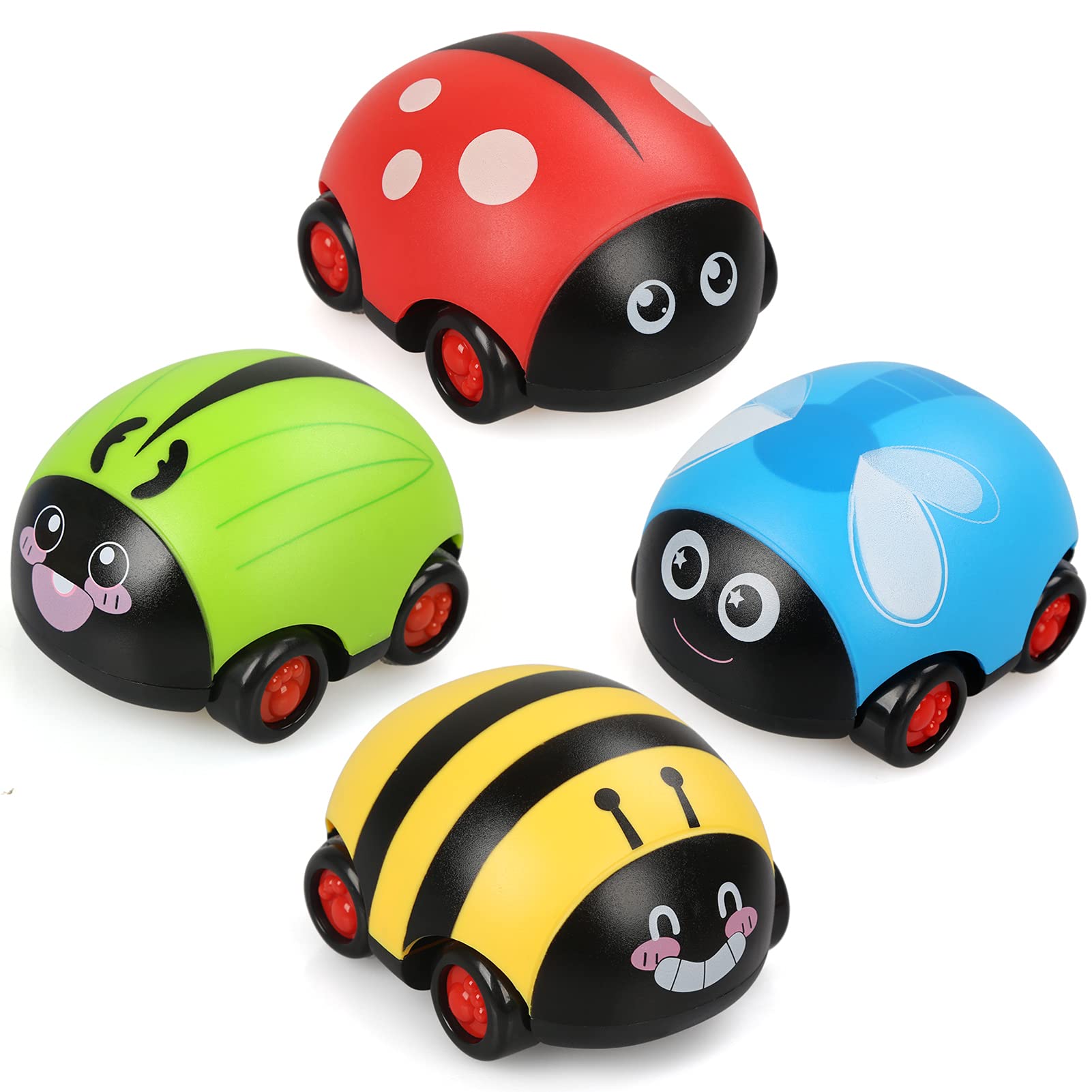 LEADSTAR Baby Toy Cars for 1 2 3 Year Old Boys, Cartoon Wind up Cars Toys 12-18 Months Truck Toy, Pull Back Cars for 1 2 Year Old Girls Boy Birthday Gift for Childrens Toddler Toy 1-2 Years