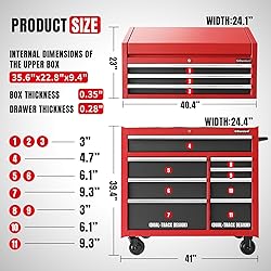 GSTANDARD 41" Modular Tool Chest & Cabinet Combo