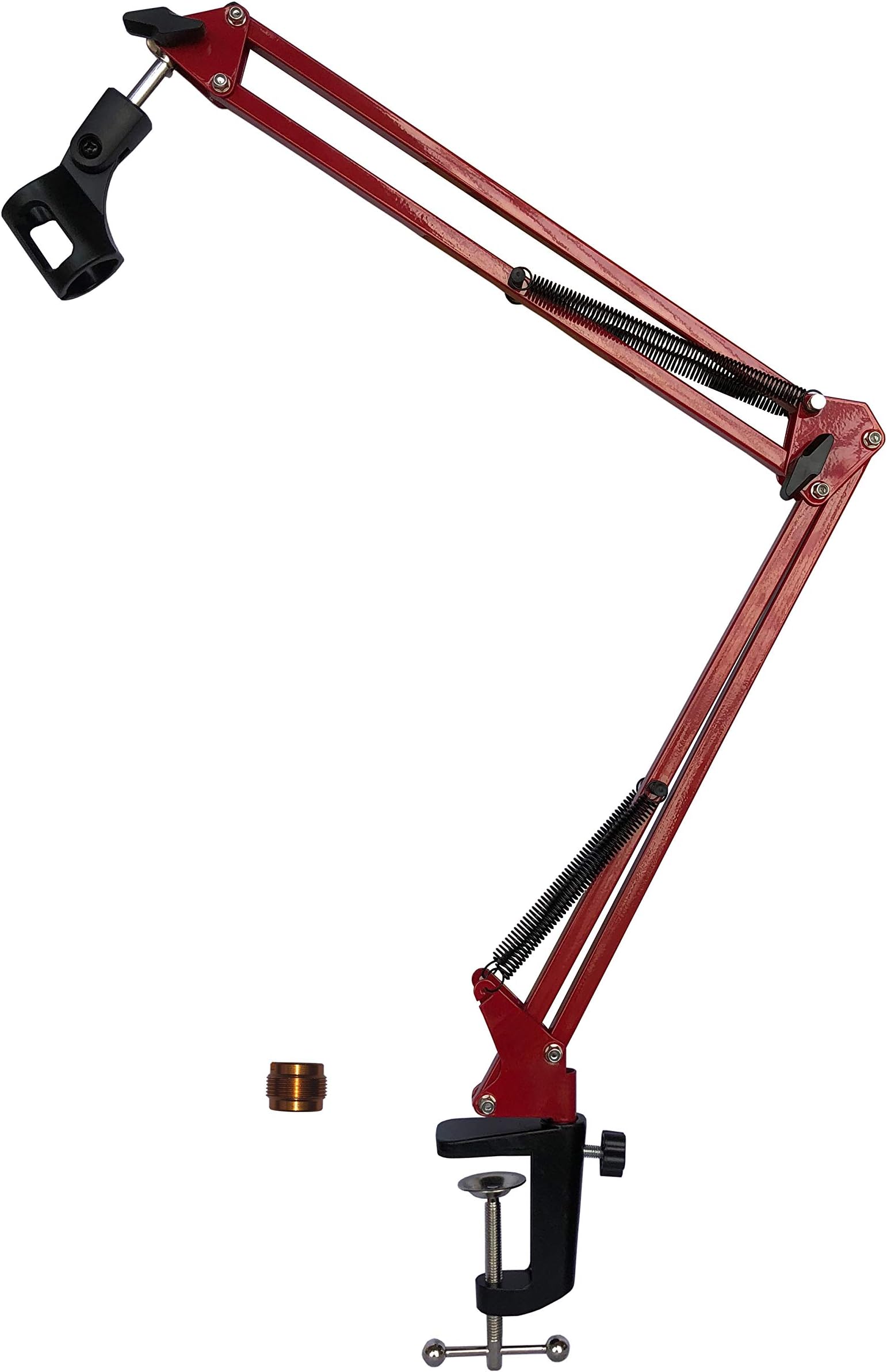 Microphone Boom Stand, Gulee Heavy Duty Studio Suspension Mic Arm Stand for Blue Snowball Yeti with Flexible Standard Condenser Microphone Clip (Red)…