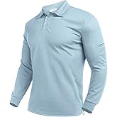 Deyeek Men's Polo Shirts Long Sleeve Golf Polo Shirts for Men Quick Dry UPF 50+ Sun Protection Polos Casual Collared Shirts