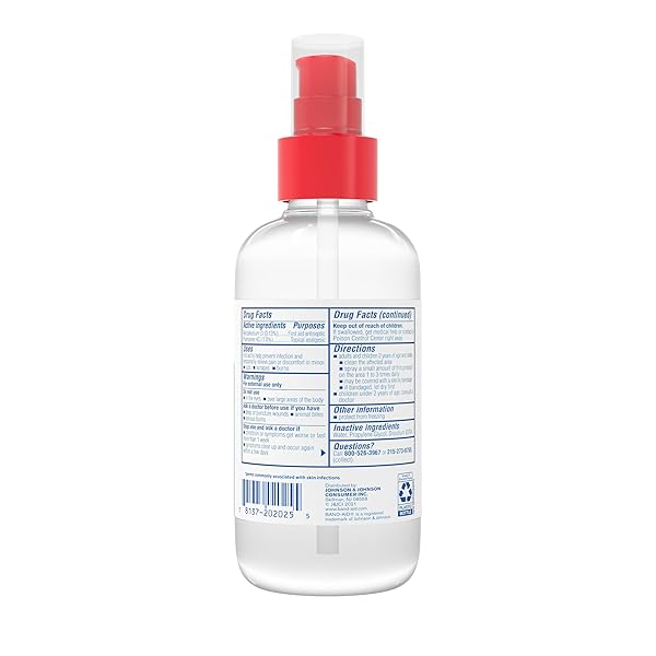 BAND-AID BRAND PAIN RELIEVING ANTISEPTIC CLEANSING SPRAY, PRAMOXINE HCL, 8 FL. OZ