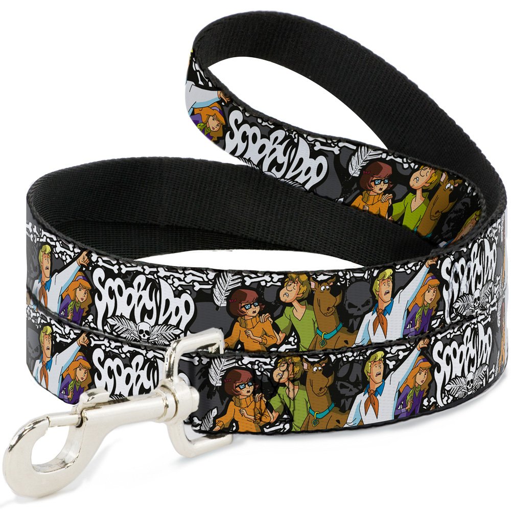 Scooby Doo Pet Leash, Dog Leash, Scooby Doo Group Pose Bones, 6 Feet Long 1.5 Inch Wide