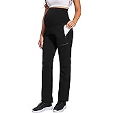V VOCNI Maternity Cargo Scrub Pants Quick-Dry Hiking Athletic Workout Pregnancy Lounge Casual Outdoor