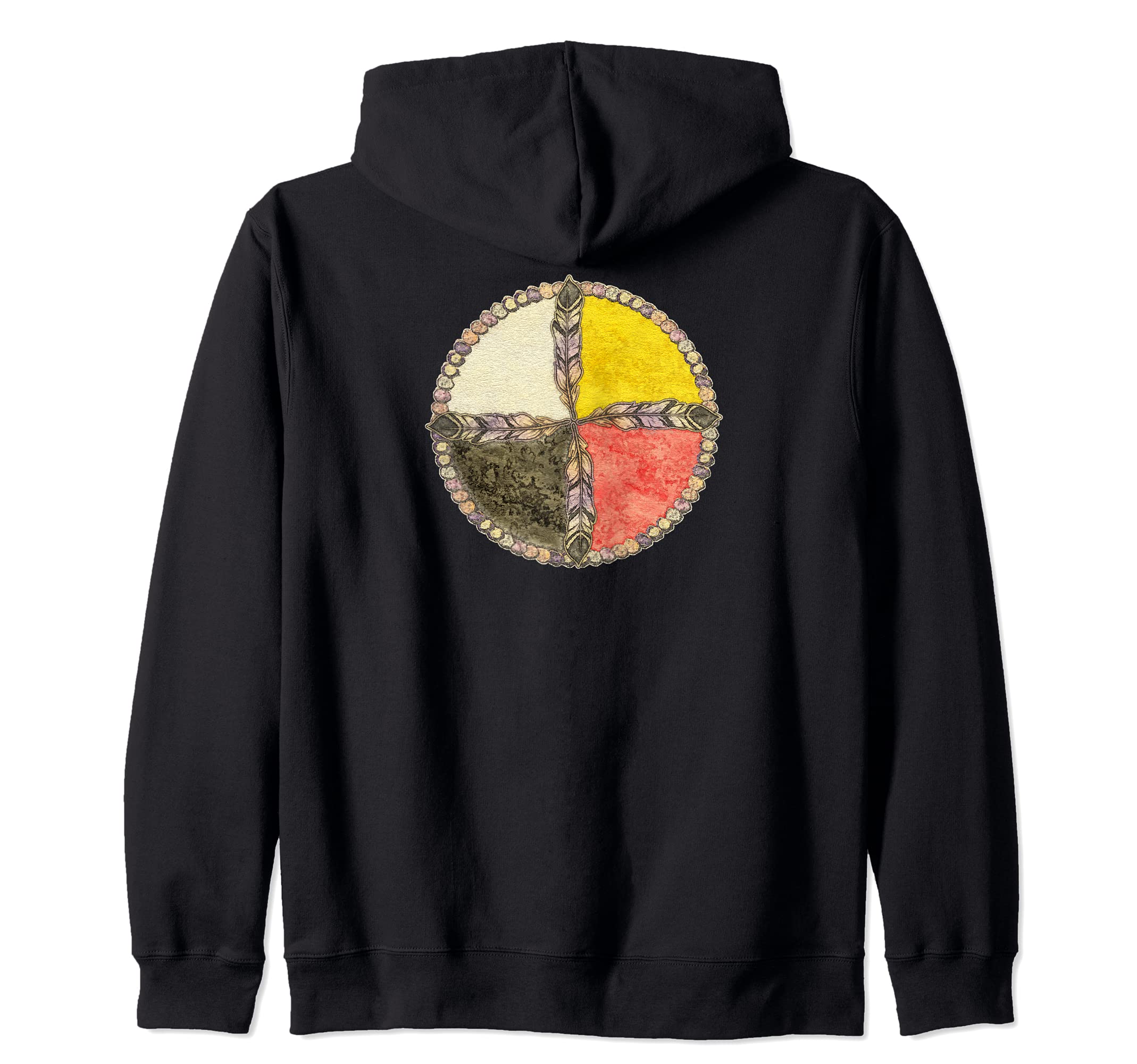 Native Americans - Medicine Wheel Feathers 3 - Fan Fun Zip Hoodie