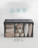 SONGMICS MAZIE Collection Storage Ottoman Bench 76 cm Slate Grey LSF040G20 view 4