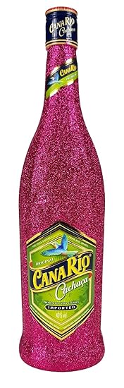 Canario Cachaca Zuckerrohrschnaps 70cl (40% Vol) Bling Bling Glitzerflasche in hot pink -[Enthält Sulfite]