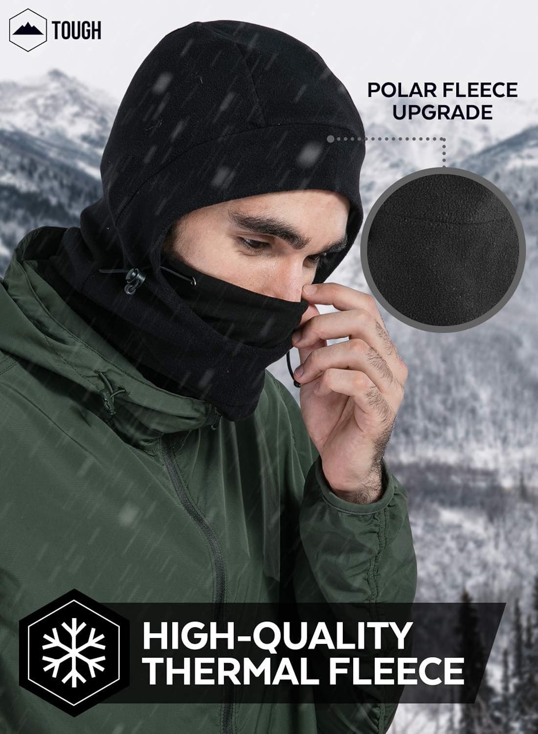Balaclava Ski Mask - Winter Face Mask Cover for Extreme Cold Weather - Heavyweight Fleece Hood Snow Gear for Men & Women at  Men’s Clothing store