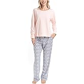 MUK LUKS Sweater Weather Women's Pajama 2-Piece Set, Super Soft Long Sleeve Shirt and Pants, Pijama De Mujer