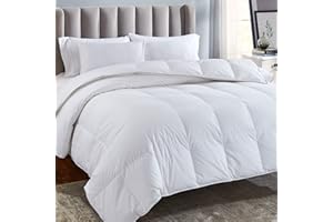 California Design Den Queen Size Comforter Duvet Insert - Cozy Luxury Down Alternative, Quilted Extra Fluffy, Soft, and Cooling, Machine Washable with Corner Tabs - White
