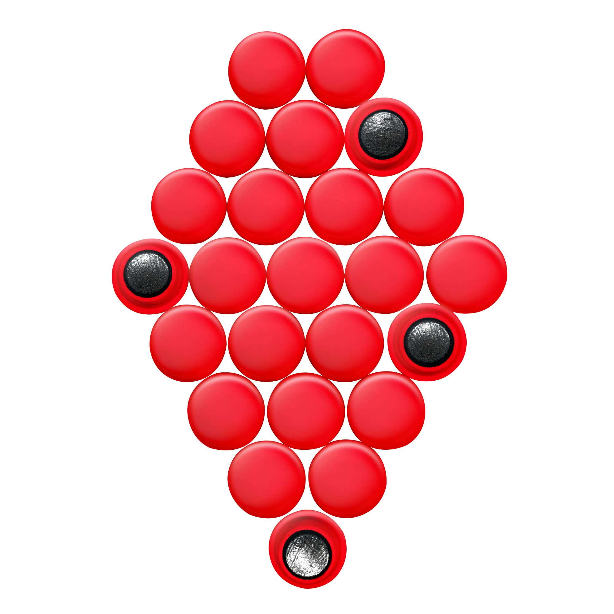 Small Red Planning Office Magnets for Fridge, Whiteboard, Noticeboard, Filing Cabinet - Pack of 24